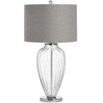 17594 Elegant Glass Urn Grey Table Lamp