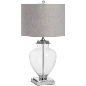 17596 Modern Glass Urn Silver Table Lamp