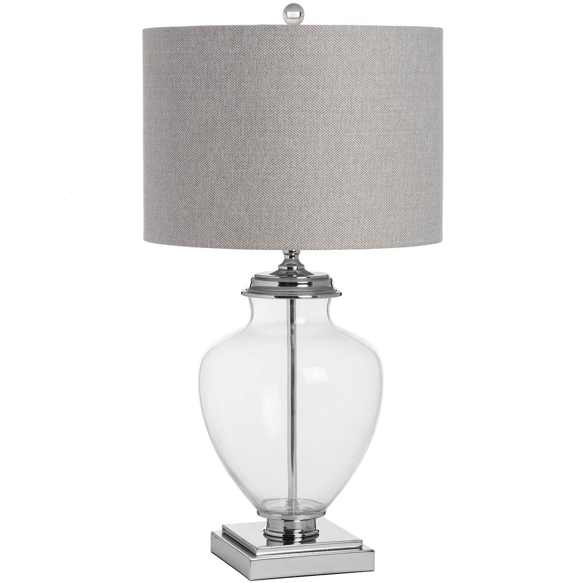 Perugia Glass Urn Silver Table Lamp - Interior Flair