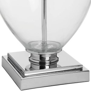 17596-a Modern Glass Urn Silver Table Lamp