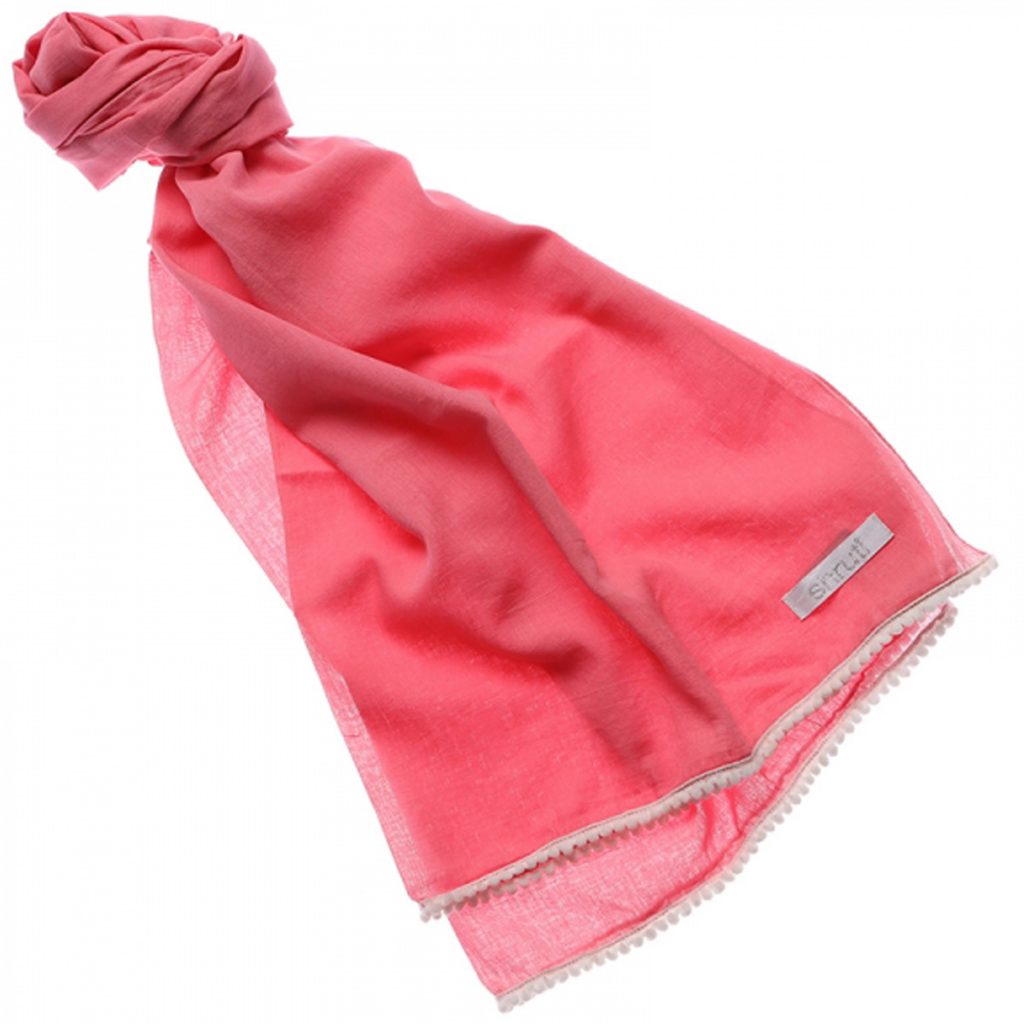 48117-Soft Pink White Sheer Fabric Fashion Scarf