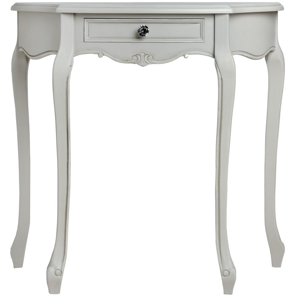 17298-b Antique Grey Half Moon Console Table
