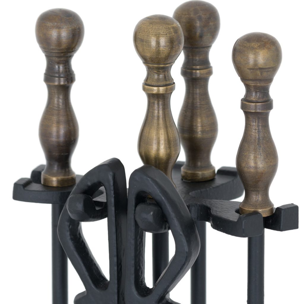 19102-a Antique Style Black Fireside Companion Set