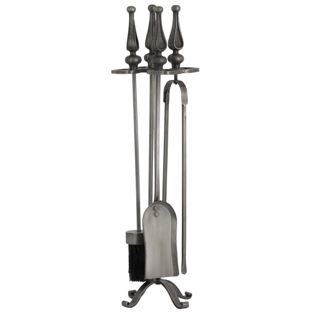 19149 Antique Pewter Grey Fireside Companion Set