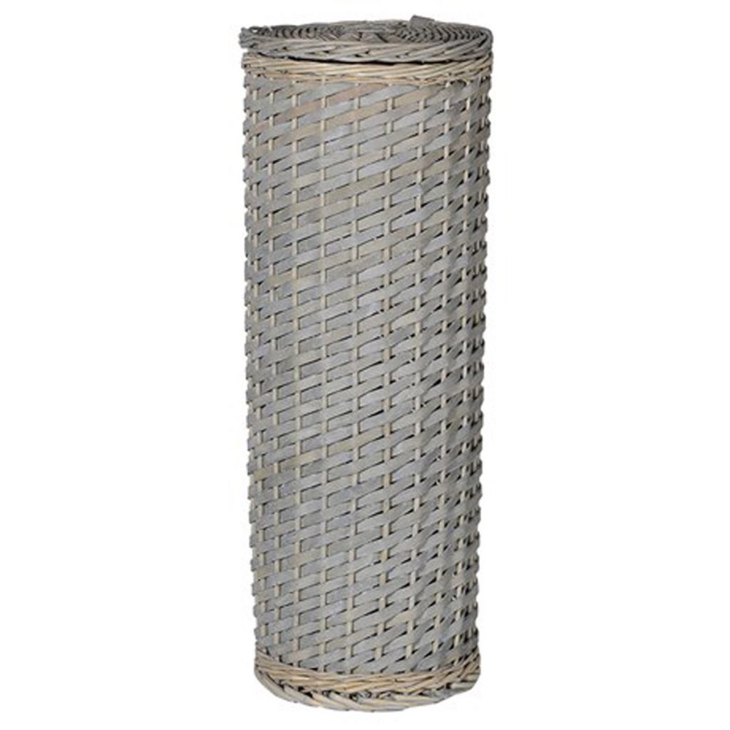 SEG010 Tall Contemporary Wicker Grey Toilet Roll Holder