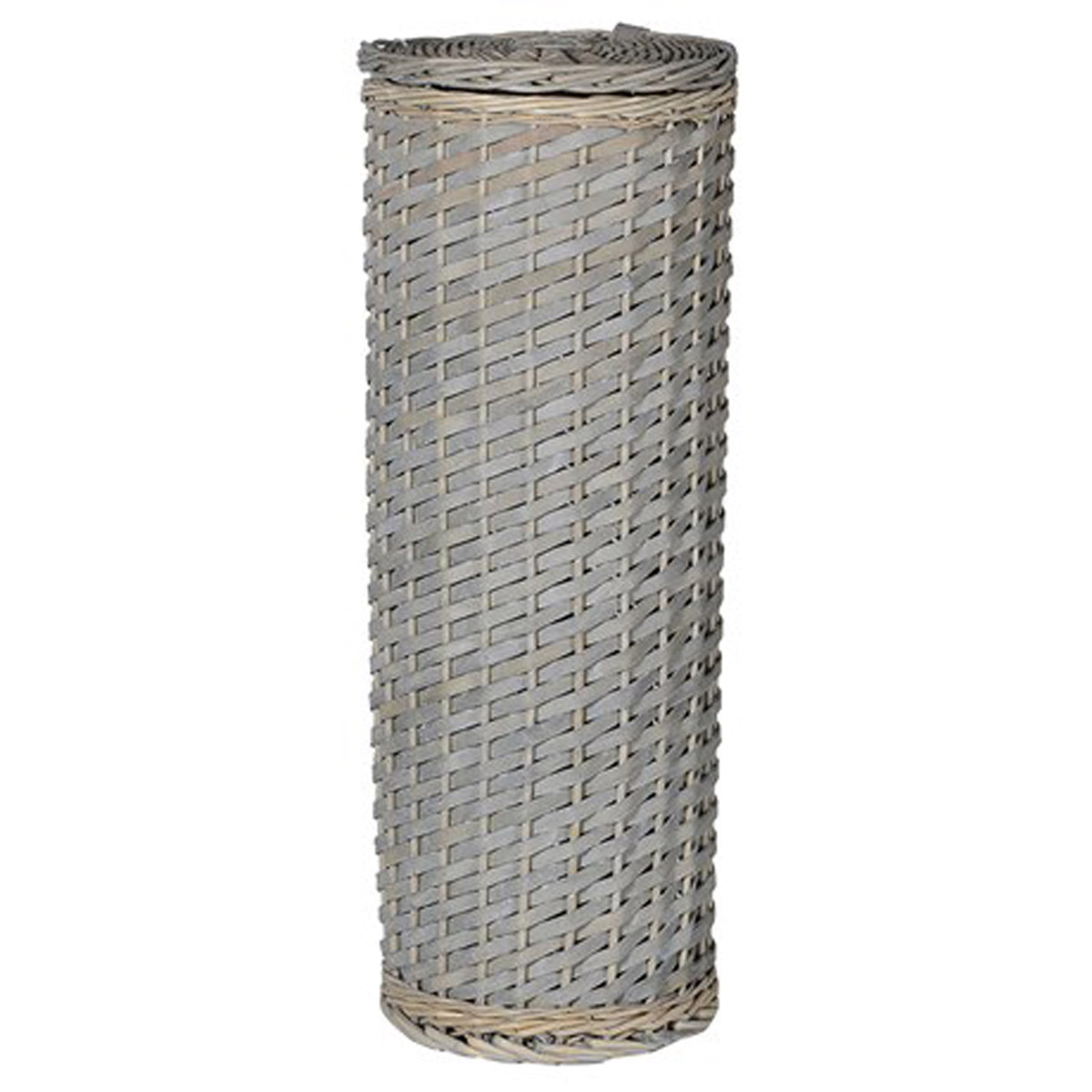 SEG010 Tall Contemporary Wicker Grey Toilet Roll Holder Interior Flair