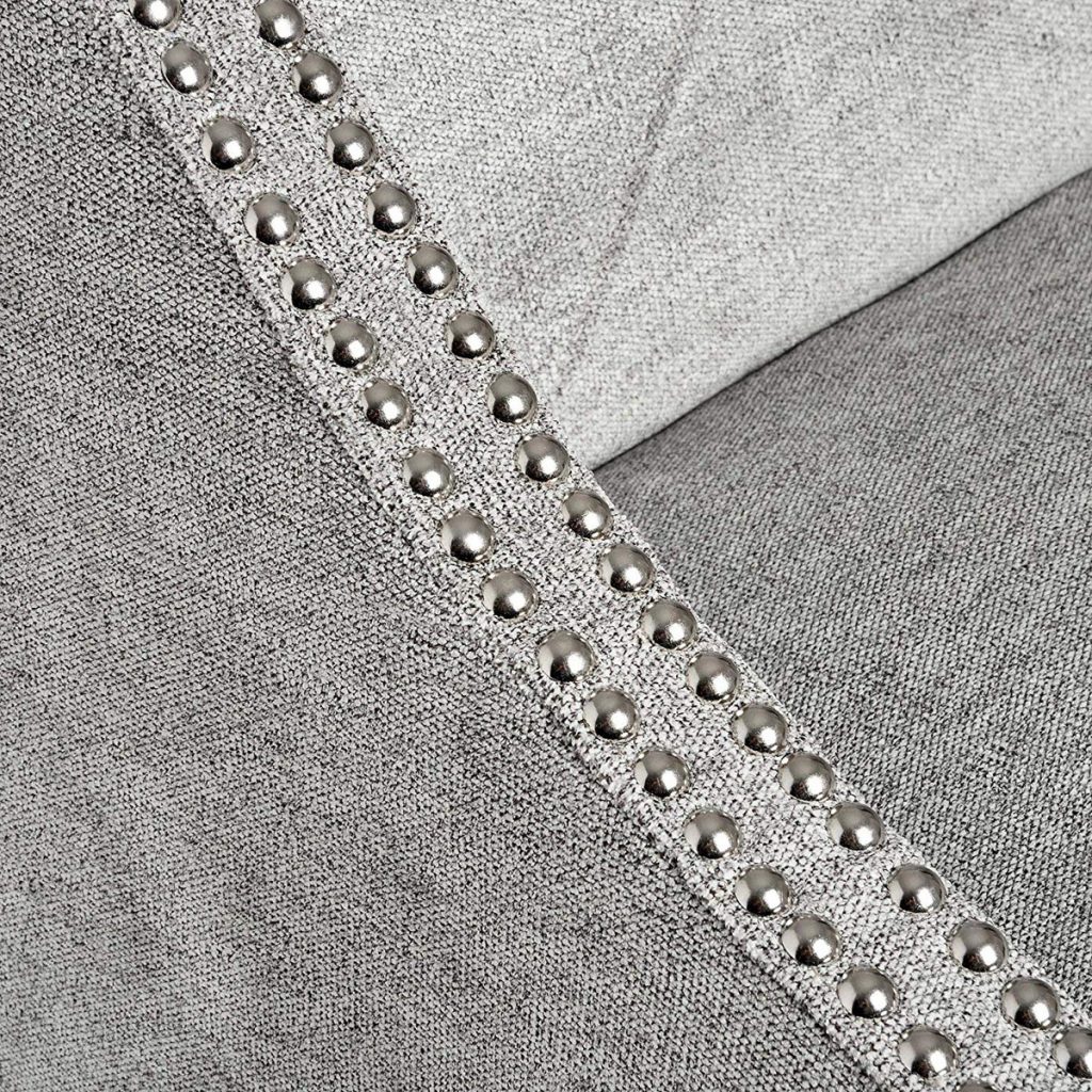Silver Grey Upholstered Bar Stool b