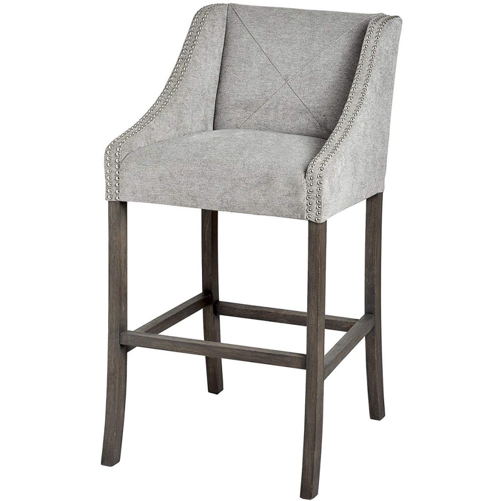 Silver Grey Upholstered Bar Stool Interior Flair