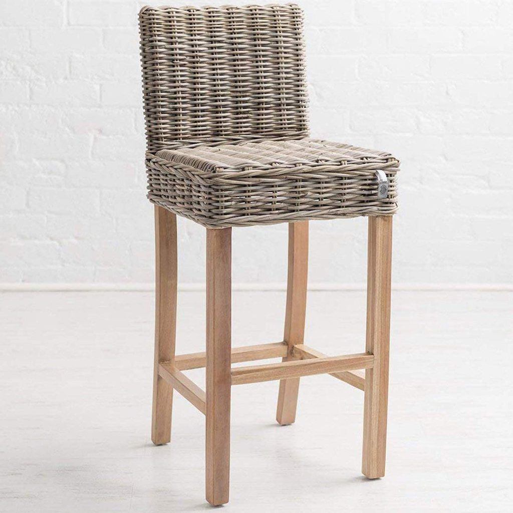 Sturdy Woven Wicker Bar Stool a