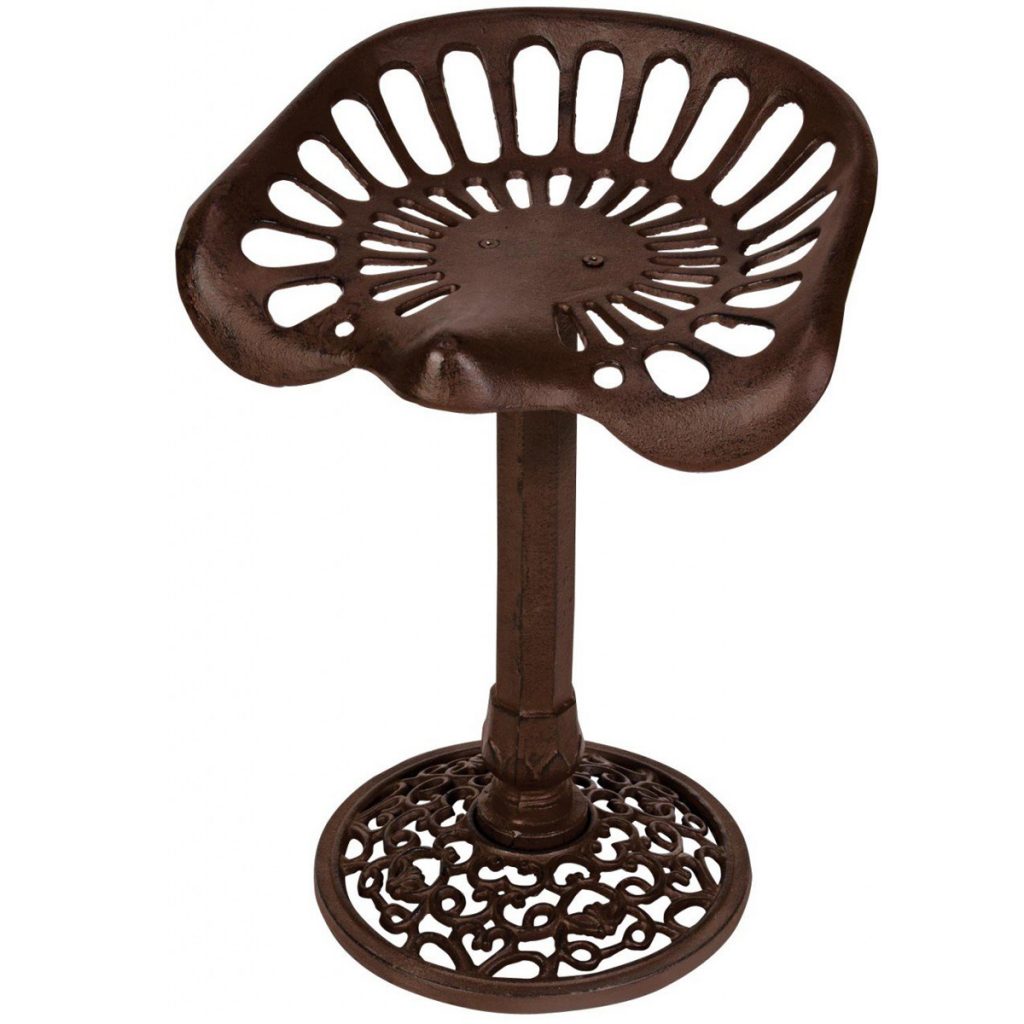 Tractor Seat Brown Cast Iron Stool