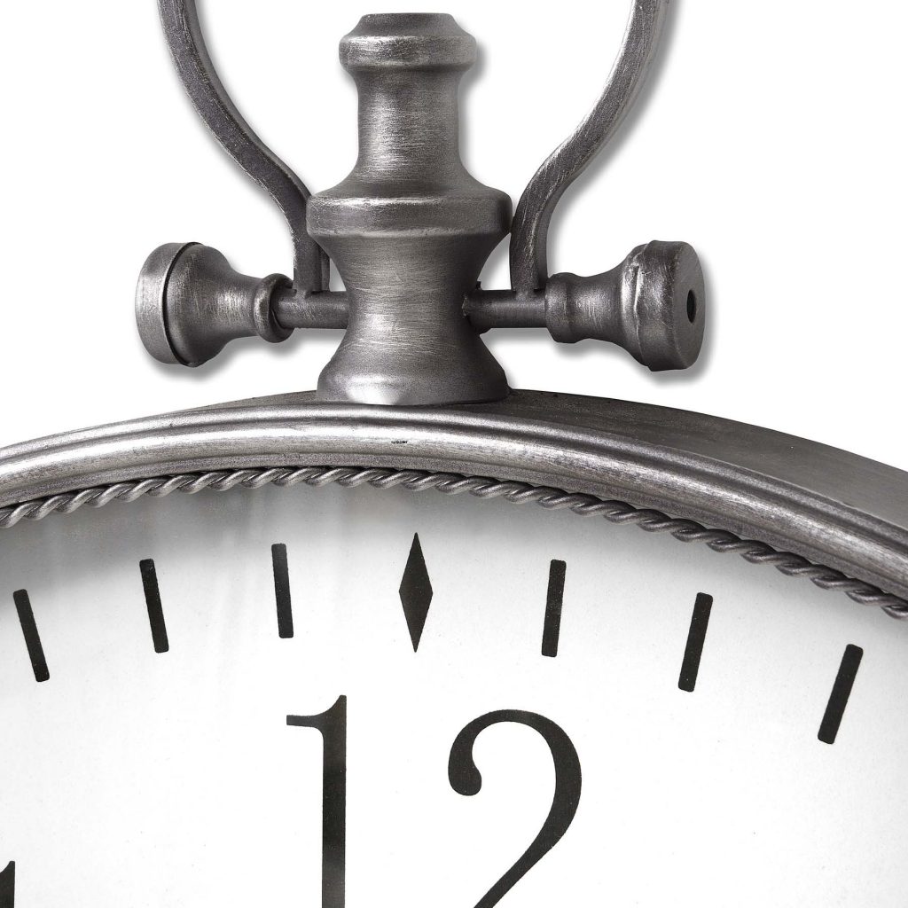 17554-b Large Pocket Watch Grey Wall Clock