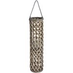 18722 Tall Cylinder Wicker Candle Lantern