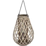 18726 Large Round Wicker Candle Lantern