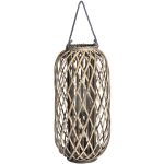 18731 Large Standing Wicker Candle Lantern