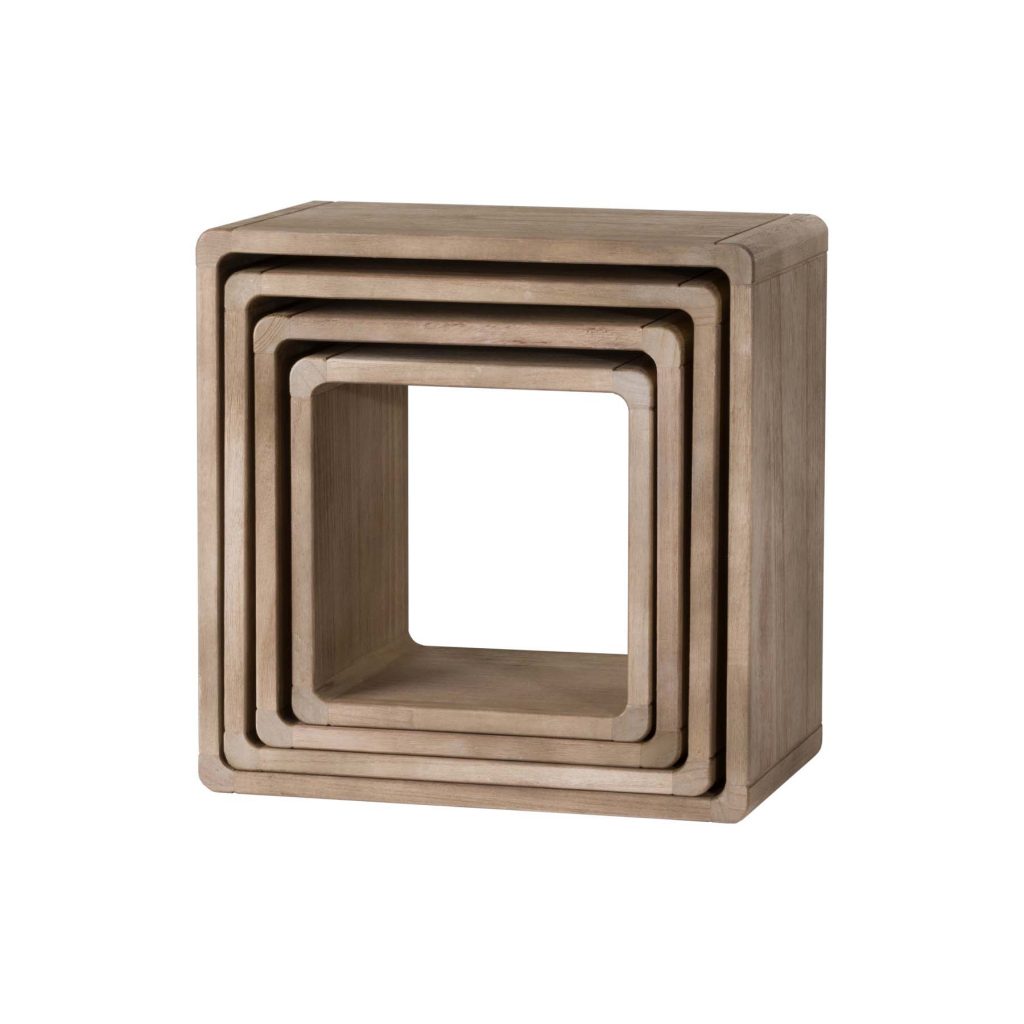 18917 Set of 4 Wooden Open Square Shelves