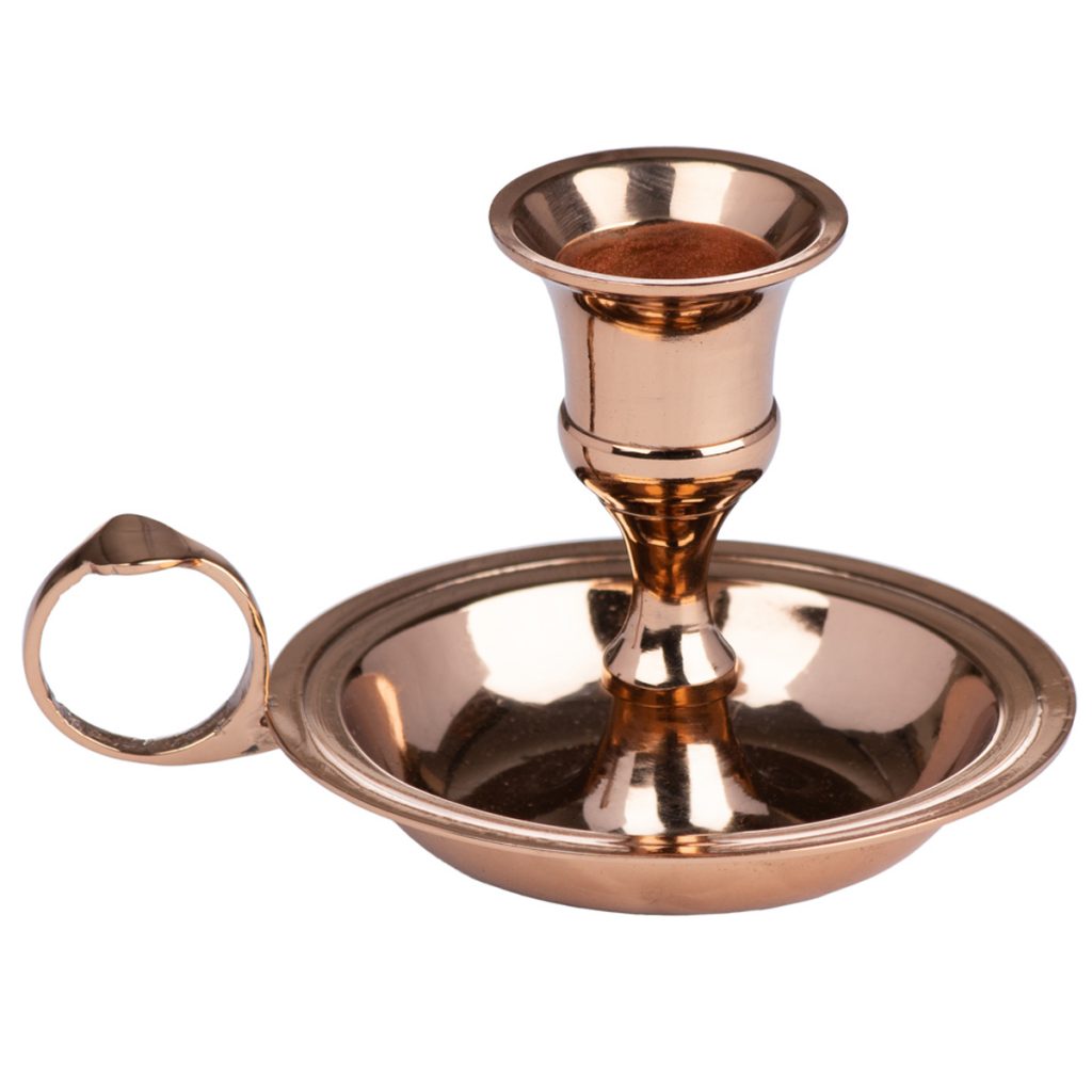 19110 Polished Copper Metal Single Candle Holder