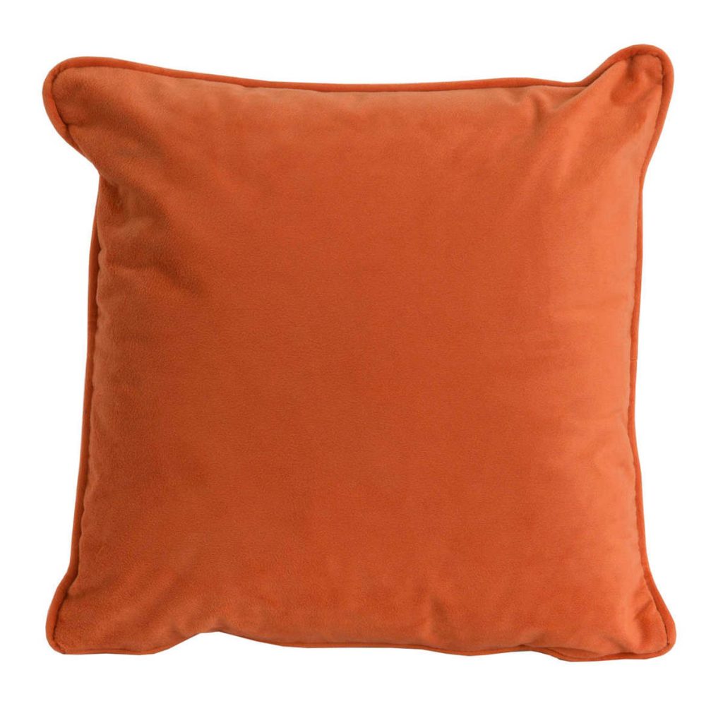 19344 b Orange Velvet Square Cushion with Inner