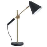 19689 Contemporary Style Black Brass Desk Lamp