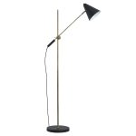 19690 Contemporary Style Black Brass Floor Lamp