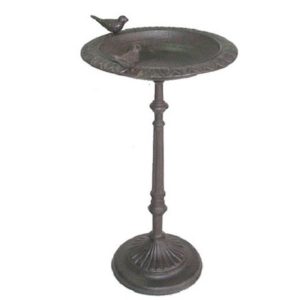 3663 a Antique Style Brown Bird Feeder Table