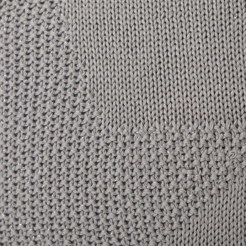 42503 a Pom Pom Star Grey Knitted Cushion