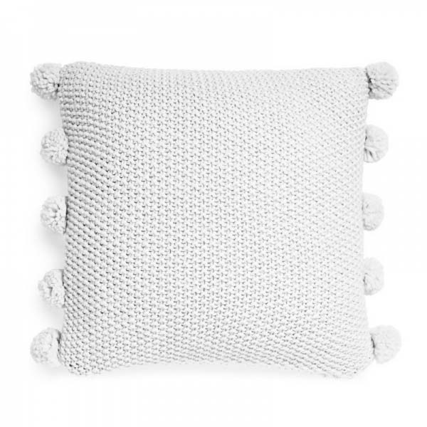 Grey pom pom clearance pillow