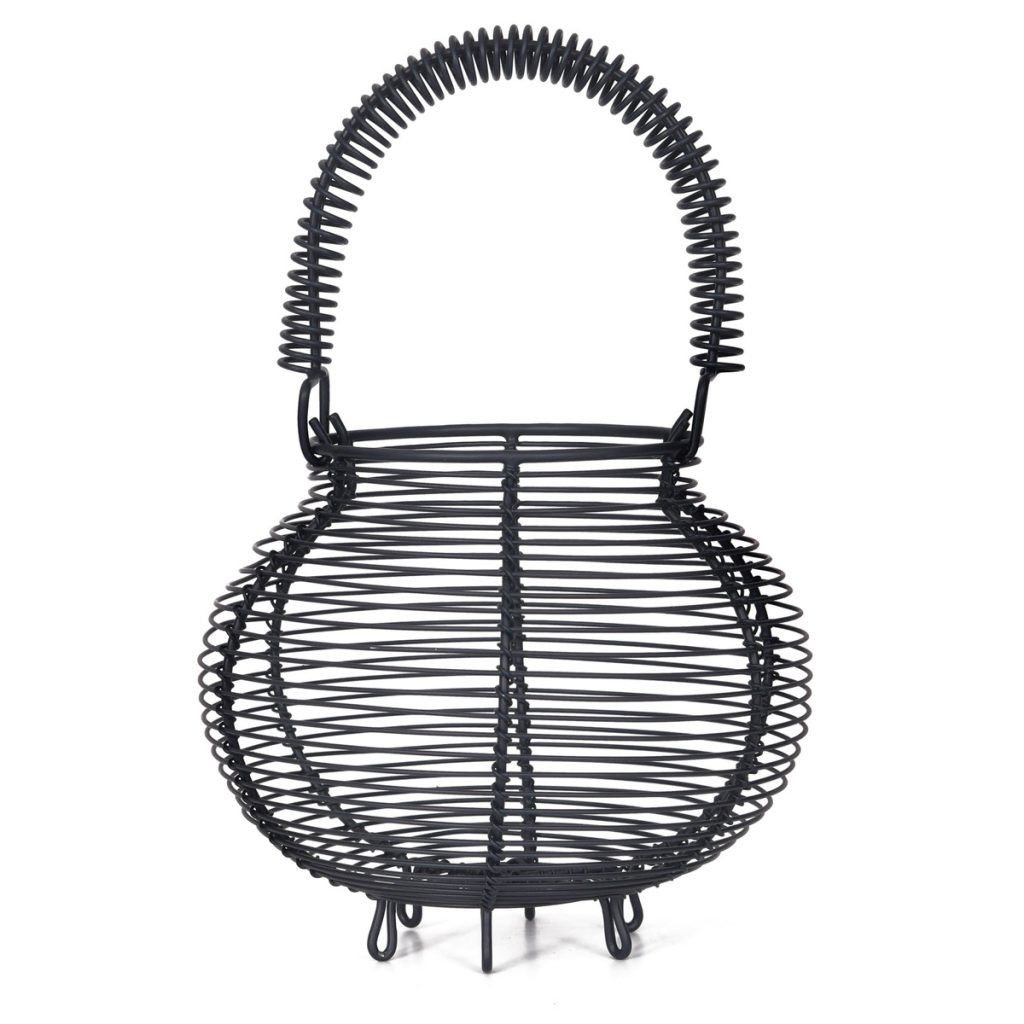 BACN01_a Country Style Steel Grey Wire Egg Basket
