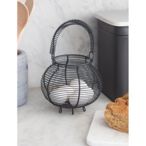 BACN01_b Country Style Steel Grey Wire Egg Basket