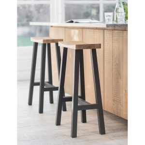 Contemporary Black Oak Breakfast Bar Stool b