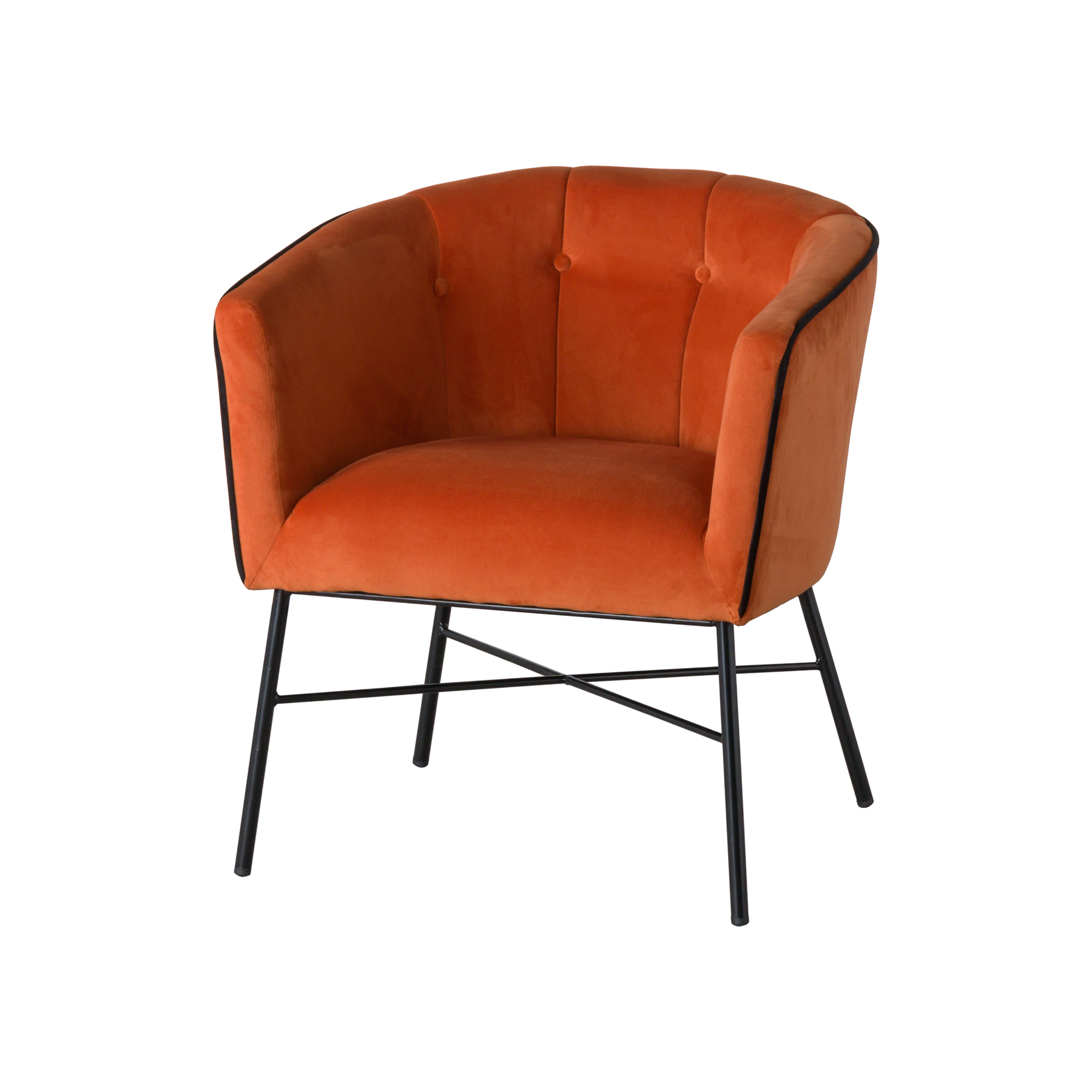 19354 Large Rust Orange Tub Chair Interior Flair