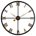 19734 Large Black Bronze Skeleton Wall Clock