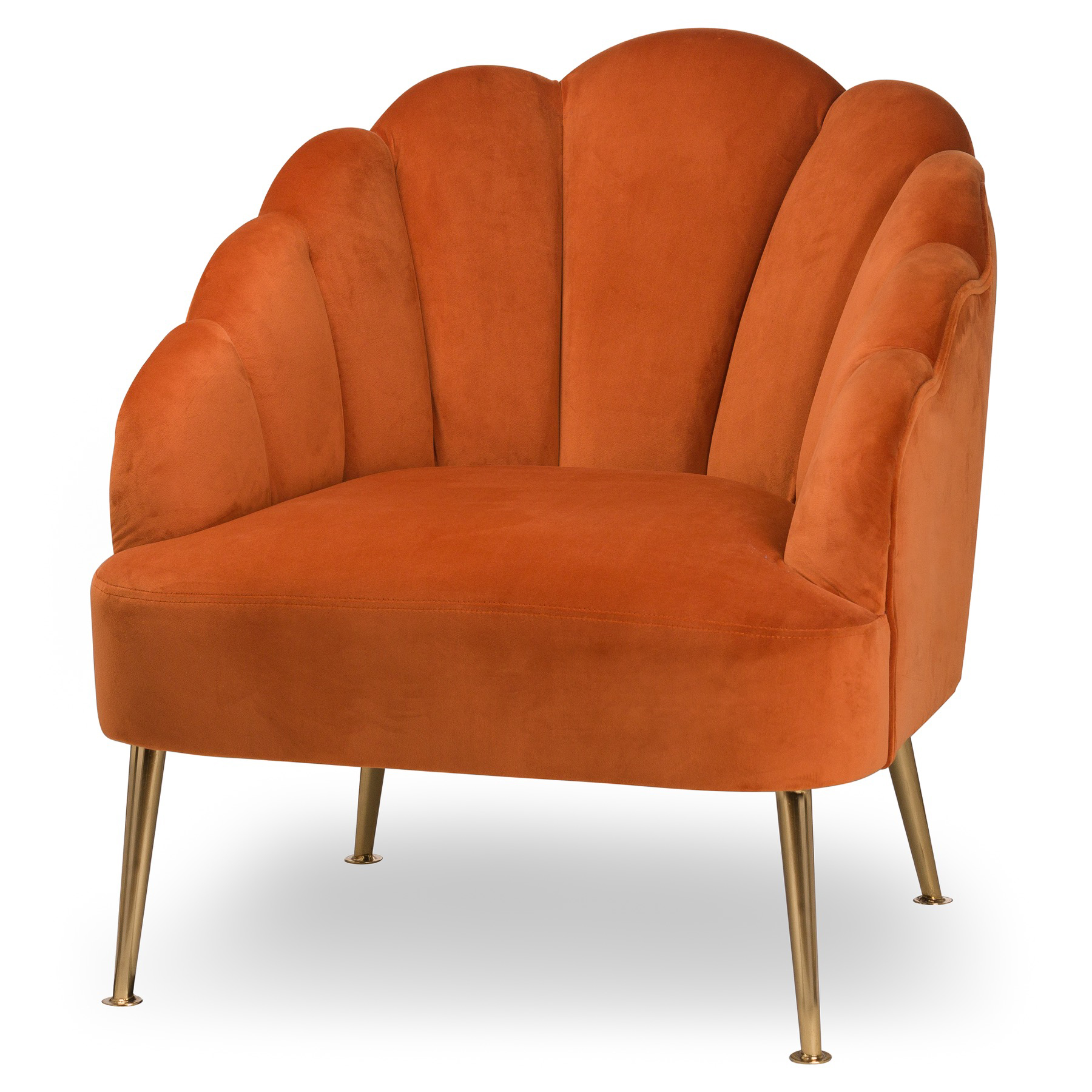 19850 Burnt Orange Upholstered Teacup Chair Interior Flair