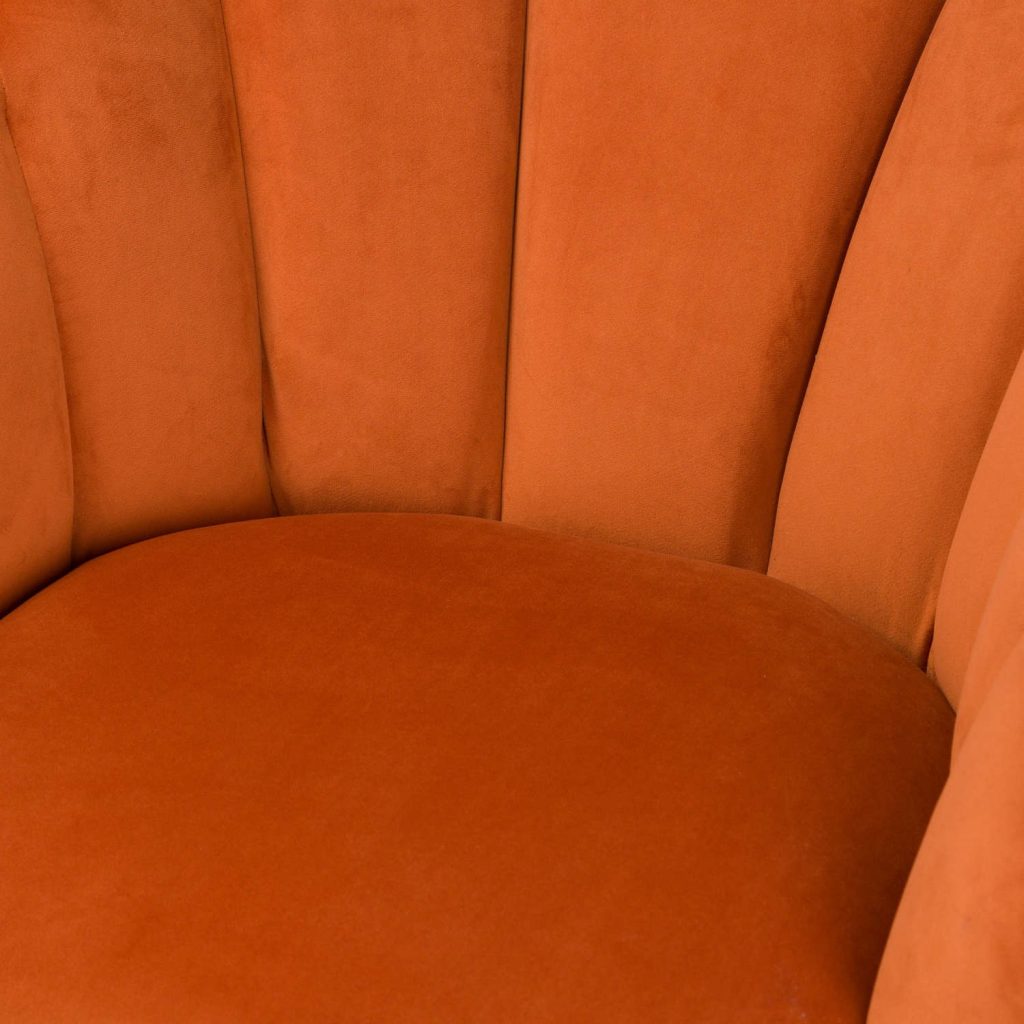 19850-a Burnt Orange Upholstered Teacup Chair