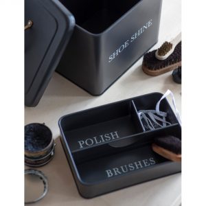 SSCN01_b Contemporary Grey Shoe Shine Storage Box