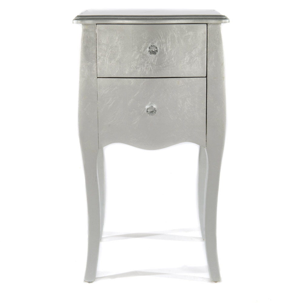 hgf-001-sl-01_1 Silver Gilt Leaf Console Bedside Table