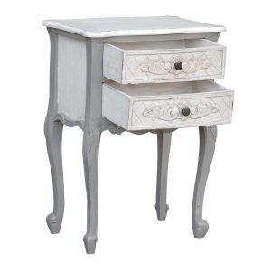 js2100-gywh-open_1 Shabby Chic Vintage Grey Bedside Table