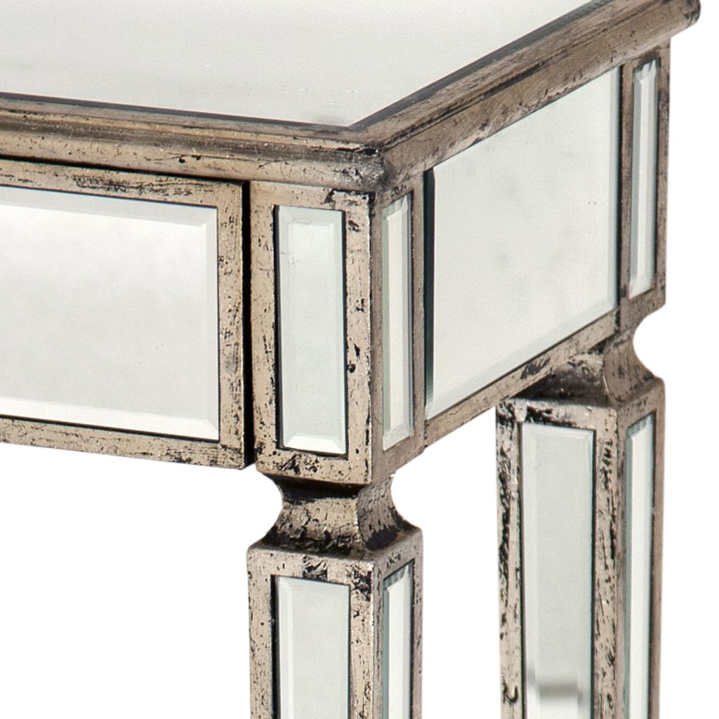 r9-9755s_01 Mirror Antique Champagne Silver Bedside Table