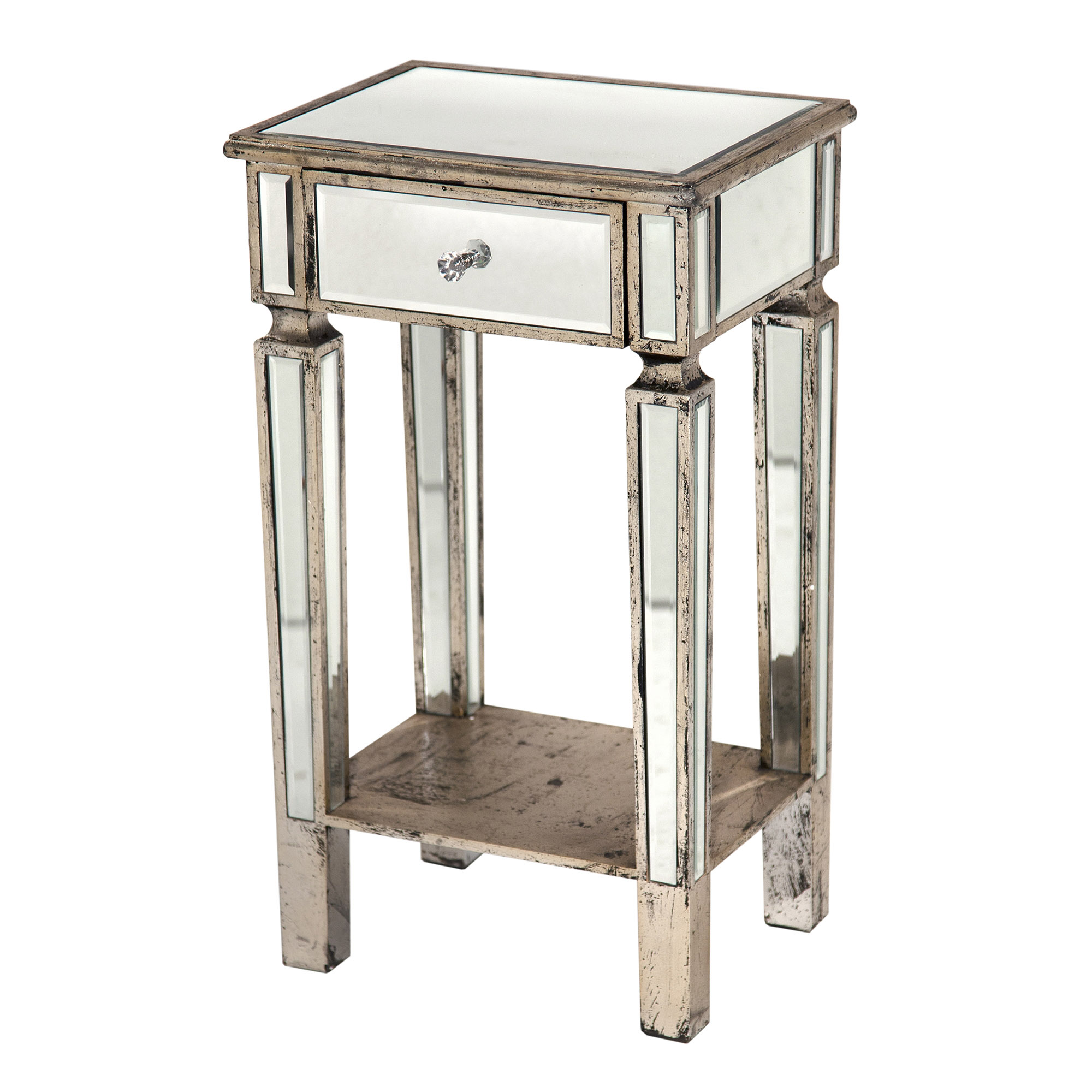 Champagne mirrored shop side table