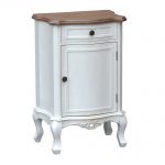 tfg005-aw_1 Antique White Ornate Brown Bedside Cabinet