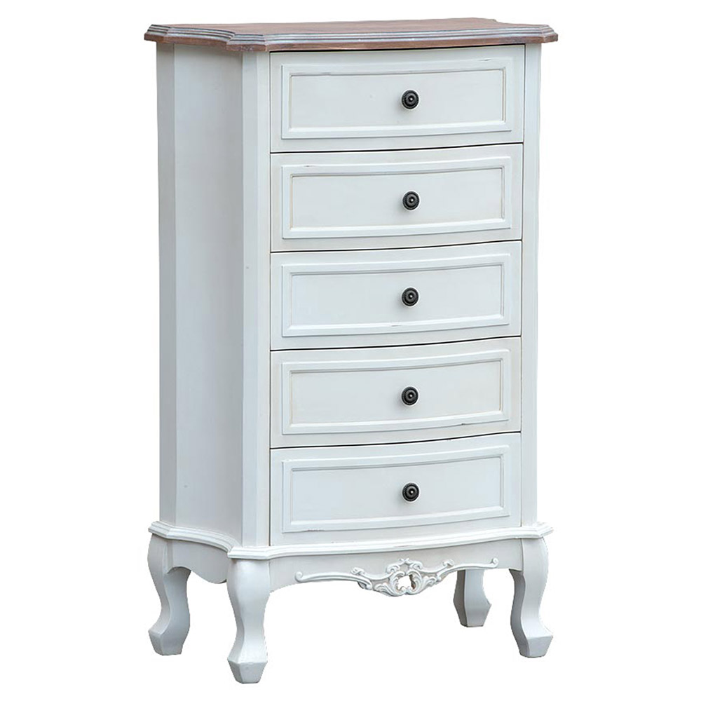 tfg007-aw_1 Antique White Ornate Tall Boy