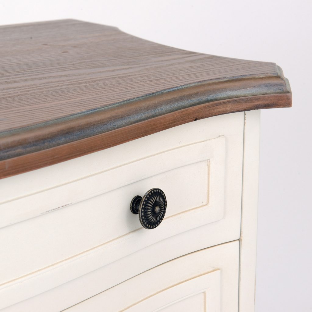 tfg012-aw-det_02 Antique White Ornate 3 Drawers Chest