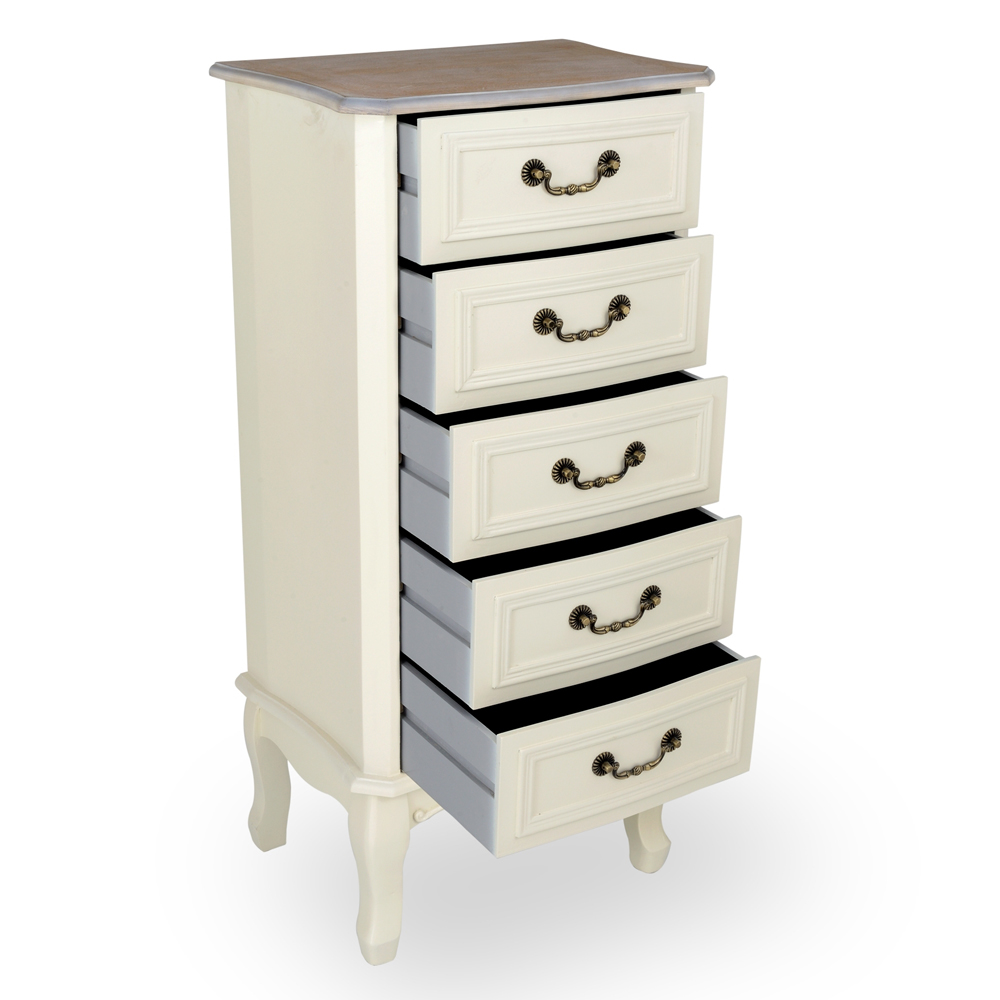 Ornate Antique White Tall Boy Drawers Interior Flair
