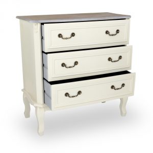 tfg117-aw-wd_02_1 Antique White Wooden 3 Drawers Chest