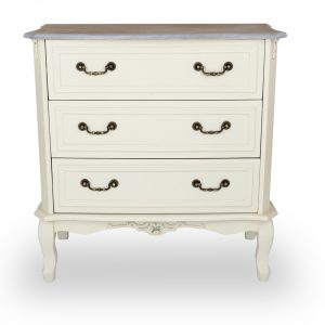 tfg117-aw-wd_3 Antique White Wooden 3 Drawers Chest