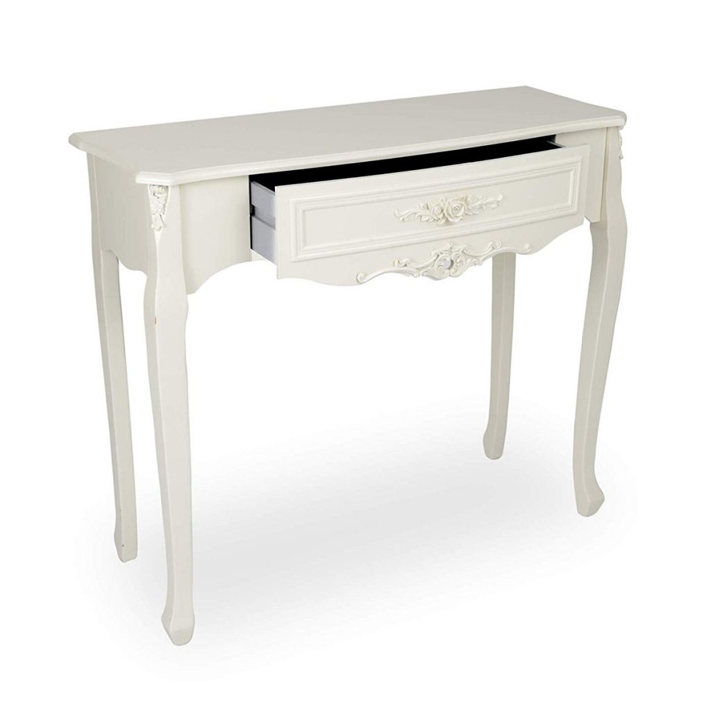 tgf-226-wh_02 Ornate Soft White Dressing Console Table