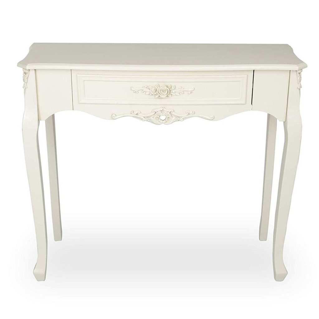 tgf-226-wh_1 Ornate Soft White Dressing Console Table
