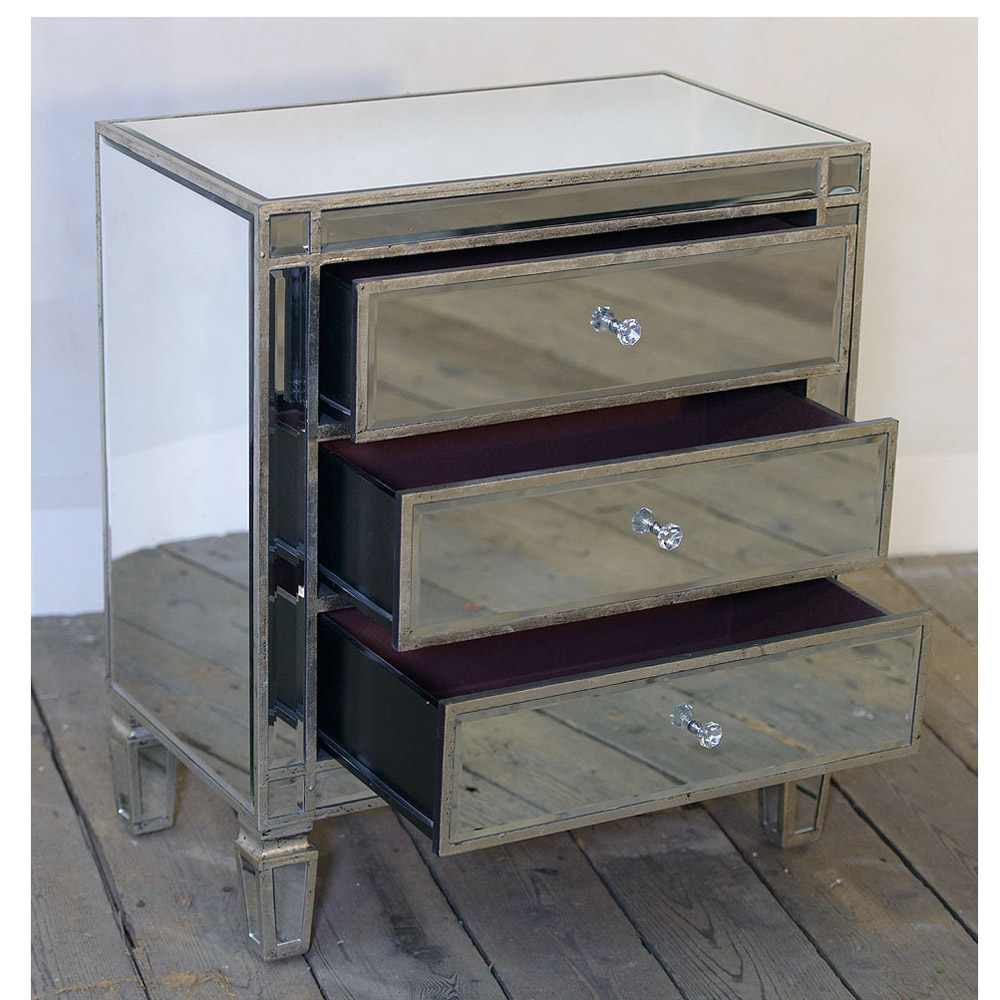 Mirrored Antique Silver Chest Of Drawers Interior Flair