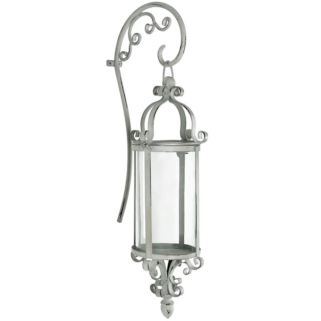 1516 Antique Cream Ornate Candle Wall Sconce