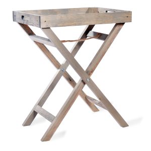 AWBT01_1 Grey Wooden Folding Butlers Tray Table