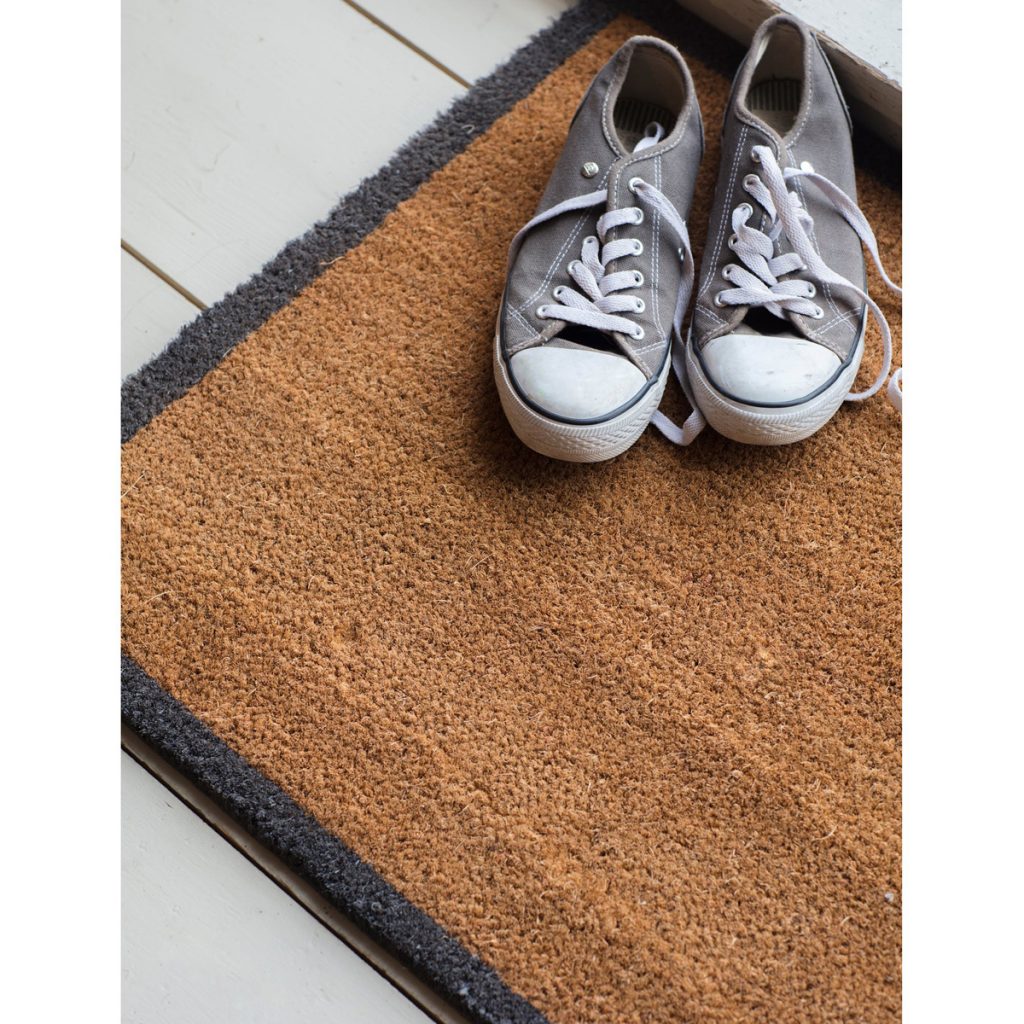 Contemporary Grey Border Coir Doormat Interior Flair